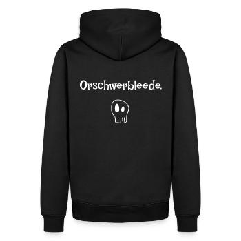 Orschwerbleede saxon Ossi Totenkopf - Sweat à capuche Premium bio Homme - noir - Dos - Nico (187cm)