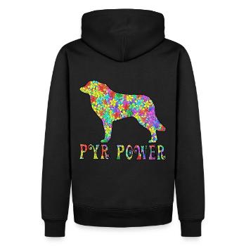 Pyrenäen-Sennenhund, vollständig anpassbar nach Wunsch - Männer Premium Bio Hoodie - Schwarz - Hinten - Nico (187cm)
