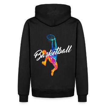 Basketball Spieler Basketballer Streetball Sport - Männer Premium Bio Hoodie - Schwarz - Hinten - Nico (187cm)