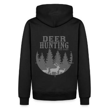 Chasse au cerf chasseur cool cadeau papa grand-père - Sweat à capuche Premium bio Homme - noir - Dos - Nico (187cm)