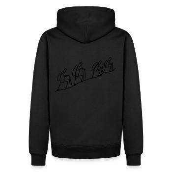 Bergwanderer - Männer Premium Bio Hoodie - Schwarz - Hinten - Nico (187cm)