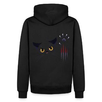 Chat noir - Sweat à capuche Premium bio Homme - noir - Dos - Nico (187cm)