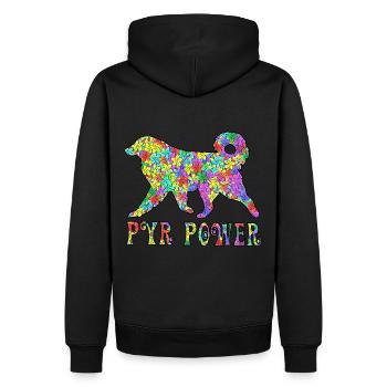 Pyrenäen-Sennenhund, vollständig anpassbar nach Wunsch - Männer Premium Bio Hoodie - Schwarz - Hinten - Nico (187cm)