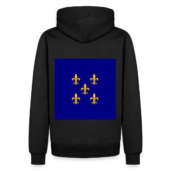 Drapeau du Royaume de France - Sweat à capuche Premium bio Homme - noir - Dos - Nico (187cm)