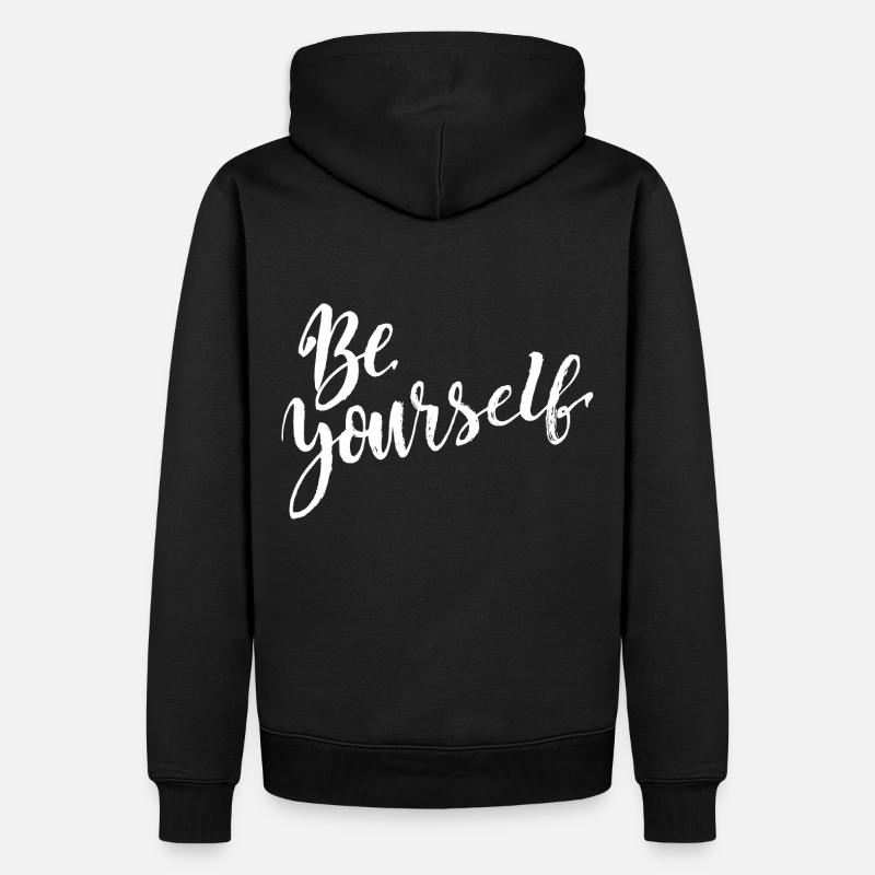 be yourself - Männer Premium Bio Hoodie - Schwarz