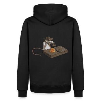 Indiana Jones Mousetrap Cheese Archeology - Men’s Premium Organic Hoodie - black - Back - Nico (187cm)