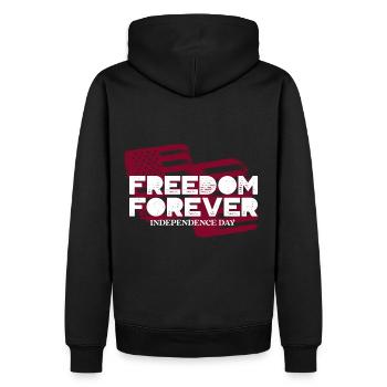 Forever Free - Men’s Premium Organic Hoodie - black - Back - Nico (187cm)