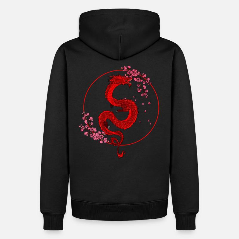 Dragon couleurs - Sweat à capuche Premium bio Homme - noir