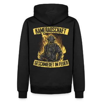 Feuerwehr Kameradschaft - Männer Premium Bio Hoodie - Schwarz - Hinten - Nico (187cm)