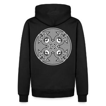 Tekno 23 arrow speaker - Männer Premium Bio Hoodie - Schwarz - Hinten - Nico (187cm)