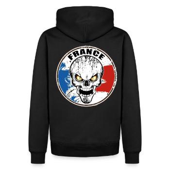 Skull France - Sweat à capuche Premium bio Homme - noir - Dos - Nico (187cm)