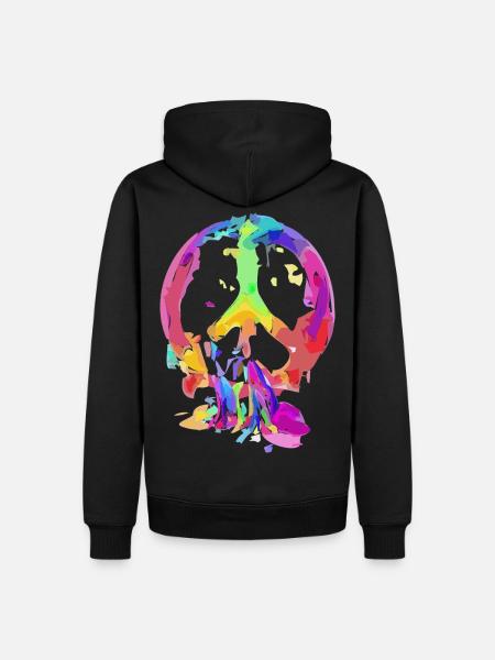 Friedens-Symbol - Männer Premium Bio Hoodie - Schwarz
