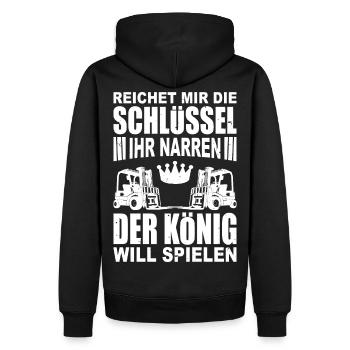 Gabelstapler Stapler Fahrer Geschenk Staplerfahrer - Männer Premium Bio Hoodie - Schwarz - Hinten - Nico (187cm)