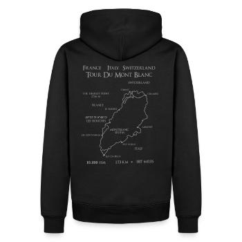 France Italie Suisse Tour du Mont Blanc - Sweat à capuche Premium bio Homme - noir - Dos - Nico (187cm)