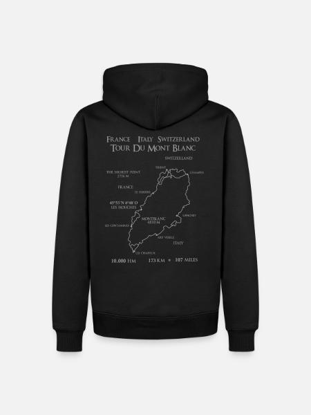 France Italie Suisse Tour du Mont Blanc - Sweat à capuche Premium bio Homme - noir