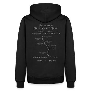 GR 20 Sentier Corse France - Sweat à capuche Premium bio Homme - noir - Dos - Nico (187cm)
