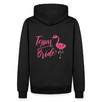 Junggesellinnenabschied Team Bride Flamingo - Männer Premium Bio Hoodie - Schwarz - Hinten - Nico (187cm)