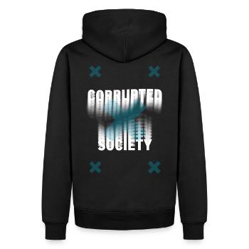 Verderbte Gesellschaft - Männer Premium Bio Hoodie - Schwarz - Hinten - Nico (187cm)