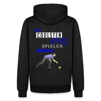 Boule Geschenk • Die Coolsten Opas spielen Boule - Männer Premium Bio Hoodie - Schwarz - Hinten - Nico (187cm)