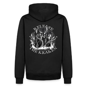 Release the Kraken! - Men’s Premium Organic Hoodie - black - Back - Nico (187cm)