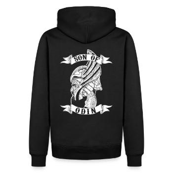 Son of Odin T-Shirt Design - Männer Premium Bio Hoodie - Schwarz - Hinten - Nico (187cm)