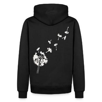 Dandelion - Men’s Premium Organic Hoodie - black - Back - Nico (187cm)