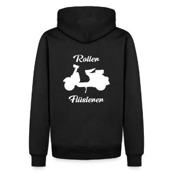 roller flüsterer - Männer Premium Bio Hoodie - Schwarz - Hinten - Nico (187cm)