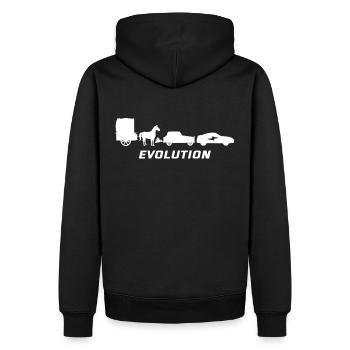 Evolution Gift Electric Car Development - Men’s Premium Organic Hoodie - black - Back - Nico (187cm)