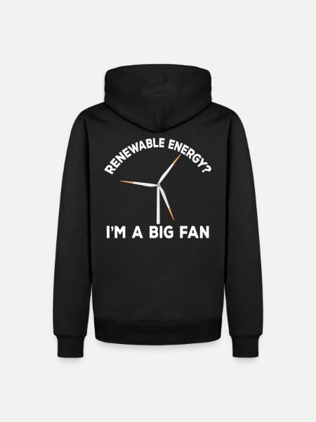 Renewable Energy I'm A Big Fan Geschenk Windrad - Männer Premium Bio Hoodie - Schwarz