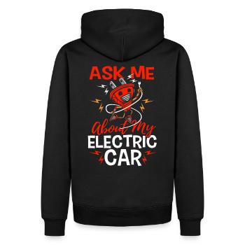 Ask me about my electric car gift electric car - Men’s Premium Organic Hoodie - black - Back - Nico (187cm)