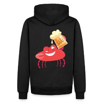 Krabbe - Männer Premium Bio Hoodie - Schwarz - Hinten - Nico (187cm)