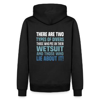 Taucher Tauchen Geschenk - Männer Premium Bio Hoodie - Schwarz - Hinten - Nico (187cm)