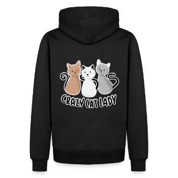 Crazy Cat Lady - Sweat à capuche Premium bio Homme - noir - Dos - Nico (187cm)