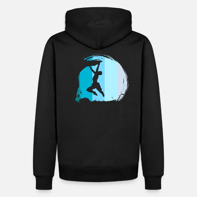 Escaladeurs Boulderer Retro - Sweat à capuche Premium bio Homme - noir