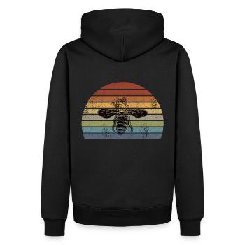 Abeille Miel Abeille Retro - Sweat à capuche Premium bio Homme - noir - Dos - Nico (187cm)