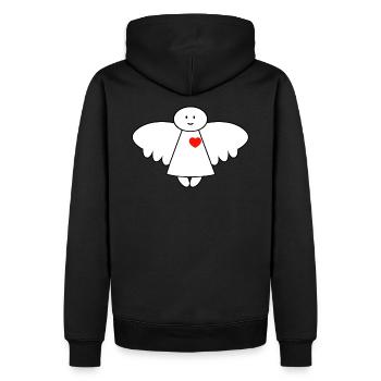 L' Ange Gardien - Sweat à capuche Premium bio Homme - noir - Dos - Nico (187cm)