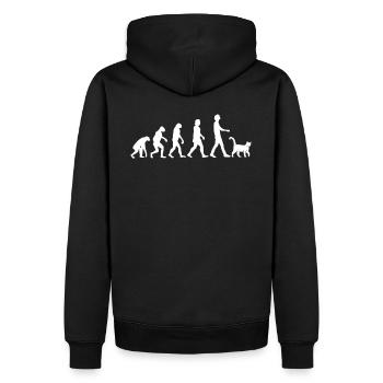 Evolution des chats - Sweat à capuche Premium bio Homme - noir - Dos - Nico (187cm)