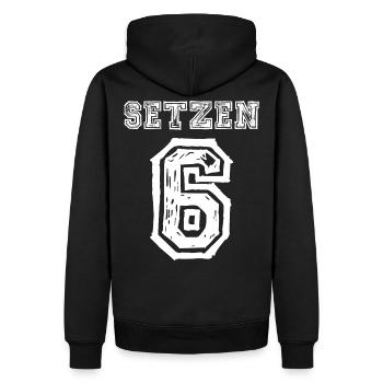 Setzen 6 - Lustiges Shirt - nicht nur für Schüler - Männer Premium Bio Hoodie - Schwarz - Hinten - Nico (187cm)