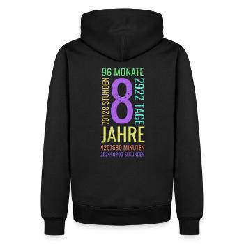 8. Geburtstag 8 Jahre Alt - Männer Premium Bio Hoodie - Schwarz - Hinten - Nico (187cm)