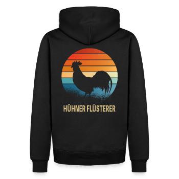Hühnerflüsterer Huhn Landwirt Hühner Geschenkidee - Männer Premium Bio Hoodie - Schwarz - Hinten - Nico (187cm)