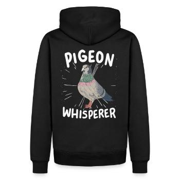 Pigeons sourds Chuchoteurs - Sweat à capuche Premium bio Homme - noir - Dos - Nico (187cm)