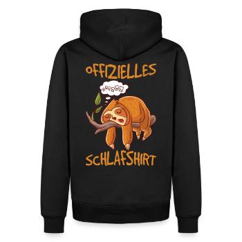 Faultier Schlafanzug Faultiere Schlafen - Männer Premium Bio Hoodie - Schwarz - Hinten - Nico (187cm)
