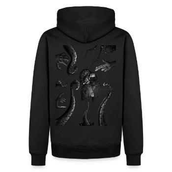 Lovecraft art - Sweat à capuche Premium bio Homme - noir - Dos - Nico (187cm)
