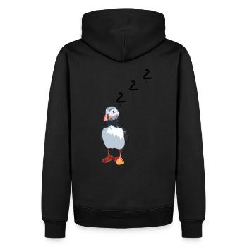 Penguin Question Mark - Männer Premium Bio Hoodie - Schwarz - Hinten - Nico (187cm)