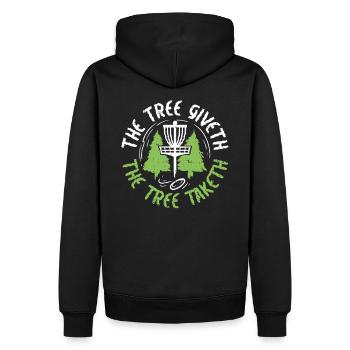 Disc Golf - Männer Premium Bio Hoodie - Schwarz - Hinten - Nico (187cm)
