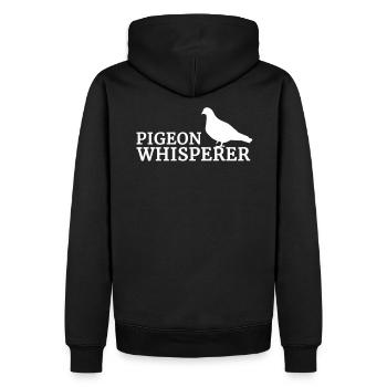 Tauben Flüsterer - Männer Premium Bio Hoodie - Schwarz - Hinten - Nico (187cm)