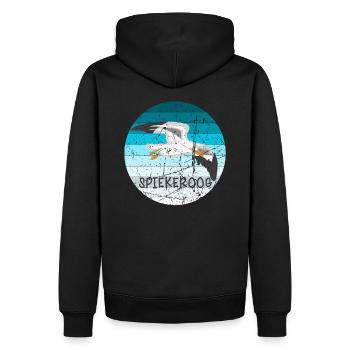 Île de Spiekeroog Mer du Nord Rétro - Sweat à capuche Premium bio Homme - noir - Dos - Nico (187cm)