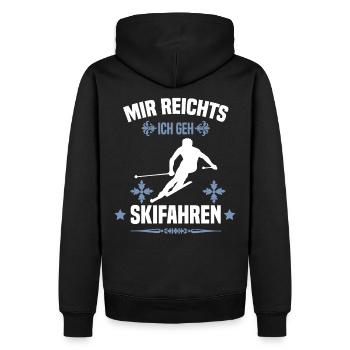 Skifahren Shirt Skifahrer Geschenk - Männer Premium Bio Hoodie - Schwarz - Hinten - Nico (187cm)
