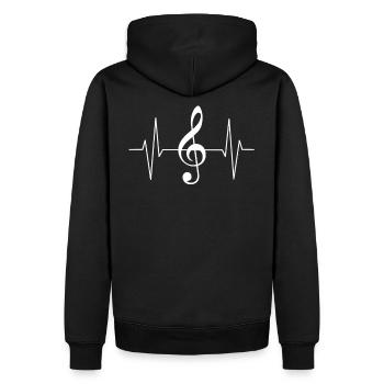 Rythme cardiaque Musique Clés de partition - Sweat à capuche Premium bio Homme - noir - Dos - Nico (187cm)