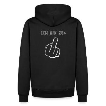 Ich bin 29+ 30. Geburtstag - Männer Premium Bio Hoodie - Schwarz - Hinten - Nico (187cm)